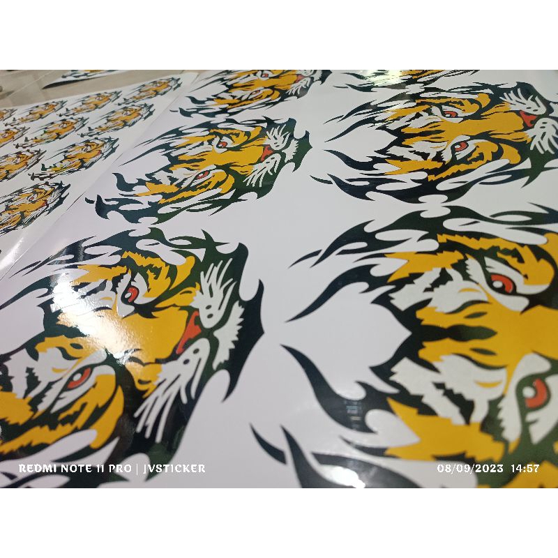 Jual sticker kepala macan/harimau triball api cutting sticker | Shopee ...