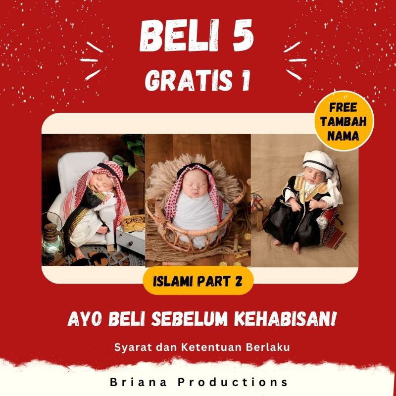 Jasa Edit Foto Bayi Newborn Premium Tema Islami Ala Studio Part 2  Hijab Muslim  - Briana Productions