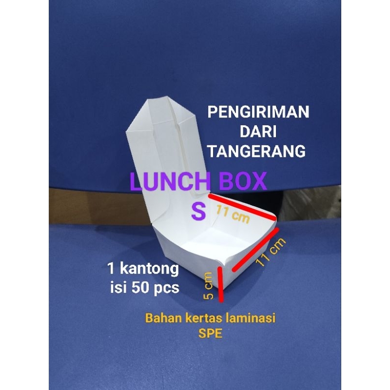Jual Paper lunch box size S Box Take Away kotak makan kertas per pack ...