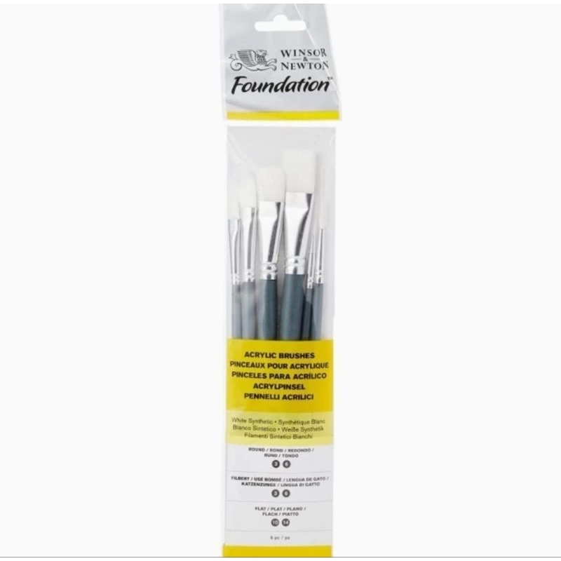 Pincéis Winsor & Newton Foundation C/3 Redondo Set Acrílico