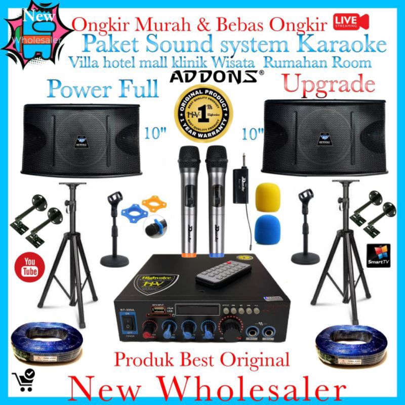 Jual Paket sound system Karaoke Room Addons 10 inch Original power full
