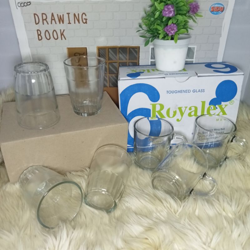 Jual Gelas Kaca Tebal Royalex Cangkir Kopi Hs9 Shopee Indonesia 7548