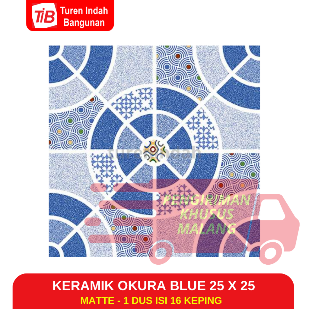 Jual KERAMIK OKURA BLUE 25 X 25 - KERAMIK LANTAI - KERAMIK KAMAR MANDI