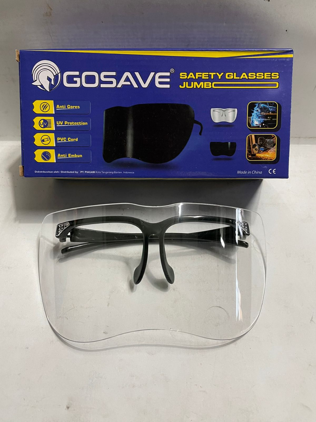 Jual GOSAVE safety glasses jumbo clear original | Shopee Indonesia
