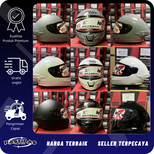 Jual HELM NHK MARK 1 ELITE SOLID BLACK WHITE GREY SINGLE VISOR HELM