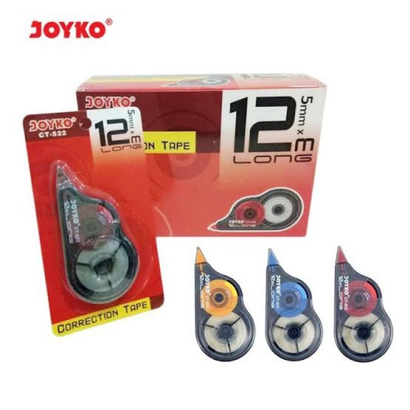 Jual Joyko Tip ex Hitam Kertas Roll CT-522 Correction Tape Pita Koreksi ...