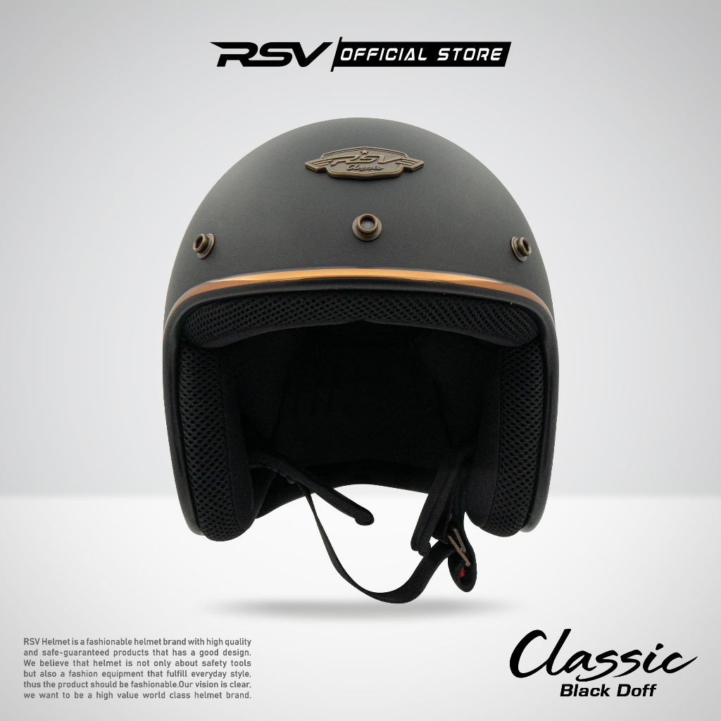 Jual RSV HELM CLASSIC BLACK DOFF | Shopee Indonesia