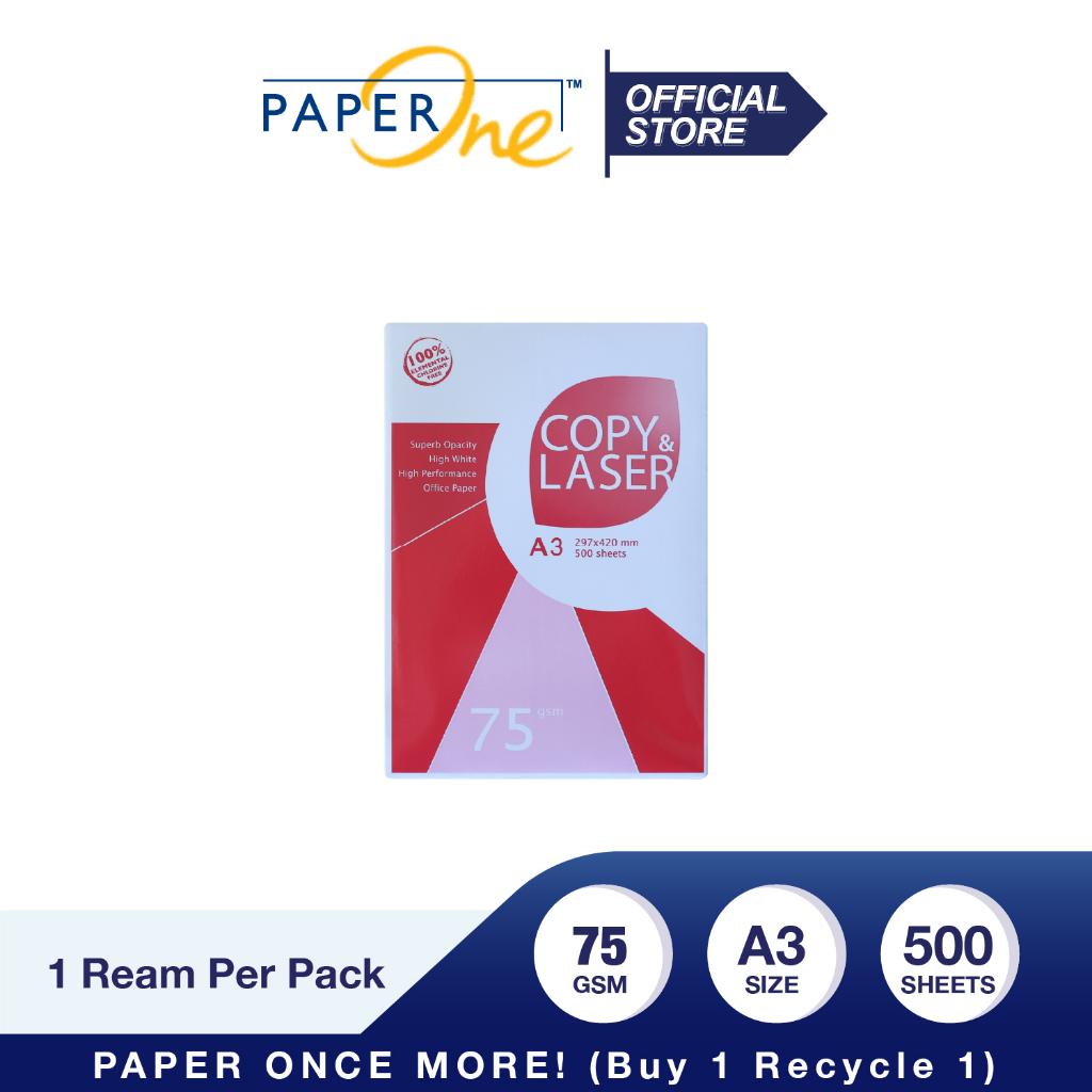 Copy & Laser Kertas A3 75gr Copier 1 Rim (500 lembar) Kertas HVS (3)