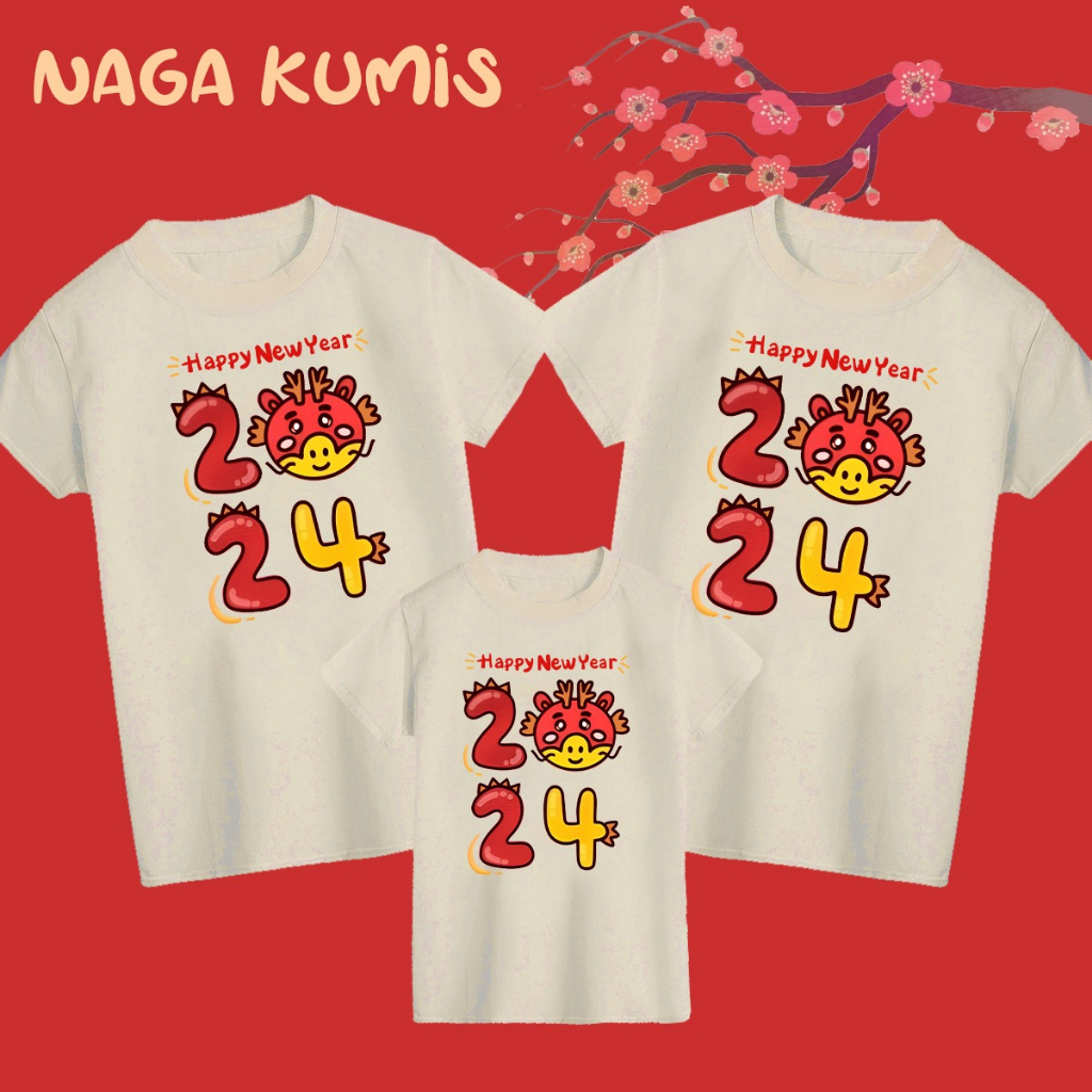 Jual Herlin Collection Kaos Dan Jumper Couple Keluarga Imlek Tahun Naga 2024 Hny Year Of Dragon 2098