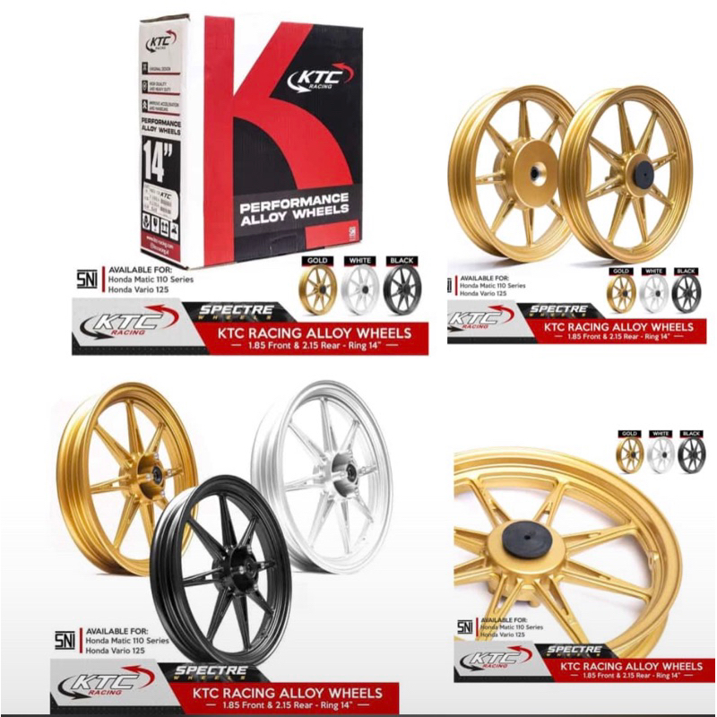 Jual velg ktc racing ktc spectre matic ring 14 depan 185 belakang 215 ...