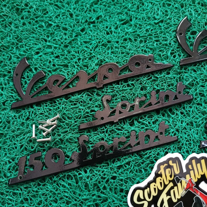 Jual Emblem emblim set vespa super sprint isi 3 almunium coating doff ...