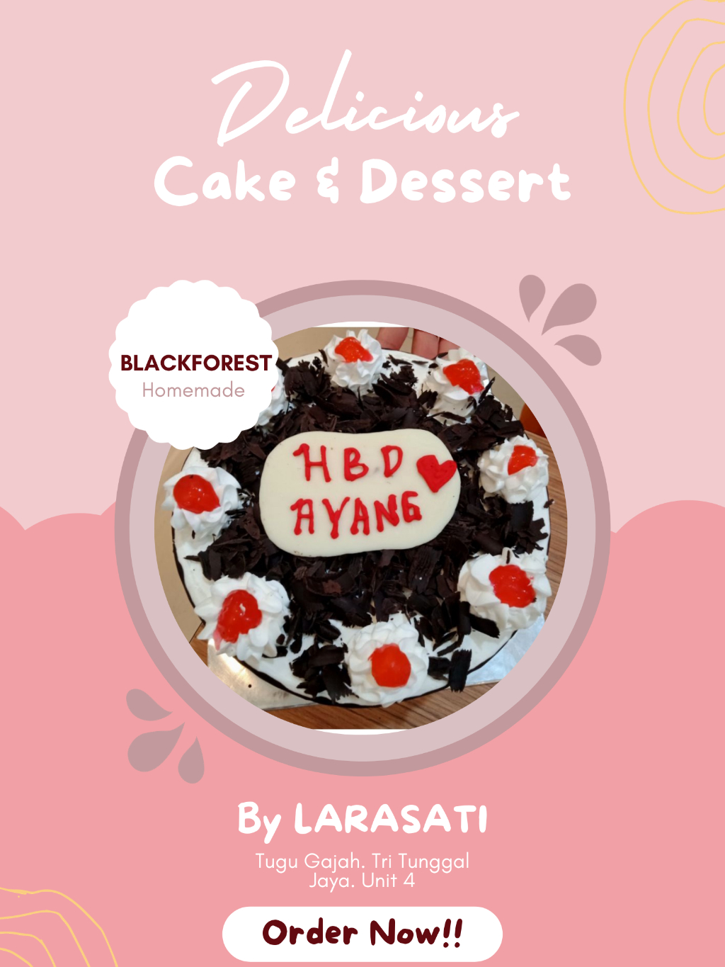 Jual BLACKFOREST CAKE Versi Coklat. 18 cm / Kue Ulang Tahun Enak dan