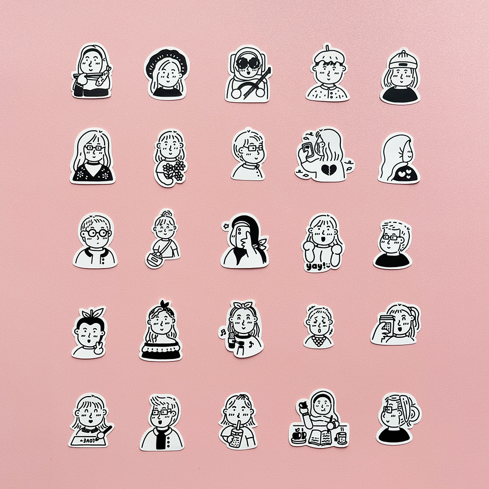 Jual Portraits Sticker Set Peekmybook | Stiker Die Cut | Deco Sticker ...