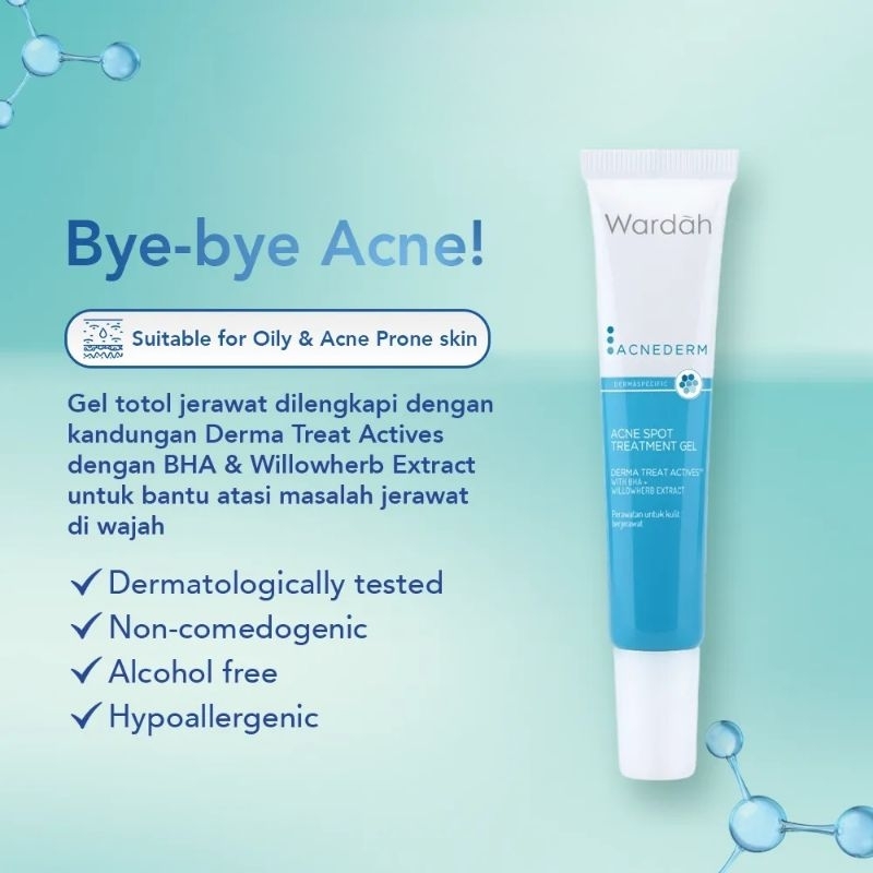 Jual Wardah Acnederm Acne Spot Treatment Gel 15ml | Shopee Indonesia