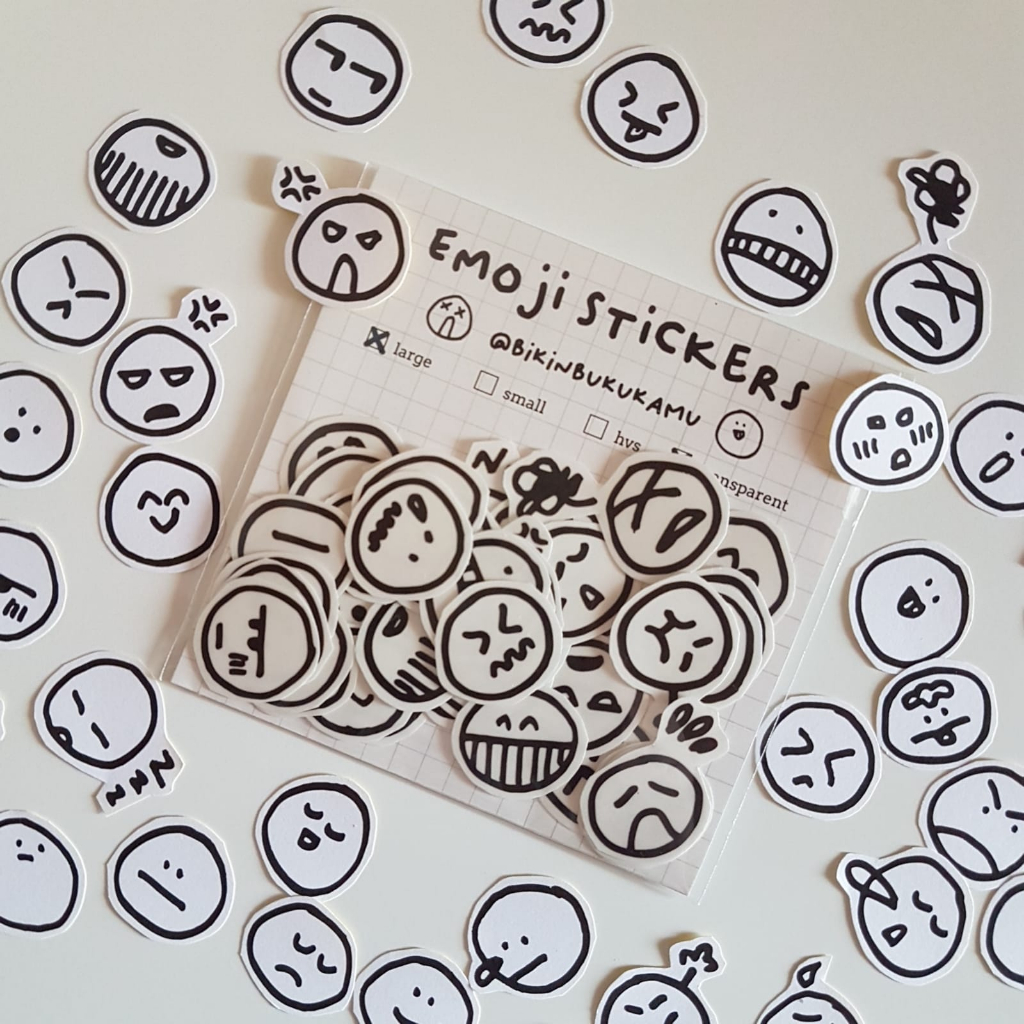 Jual Pcs Emoji Stickers Smiley Stiker Jurnal Doodle Aesthetic