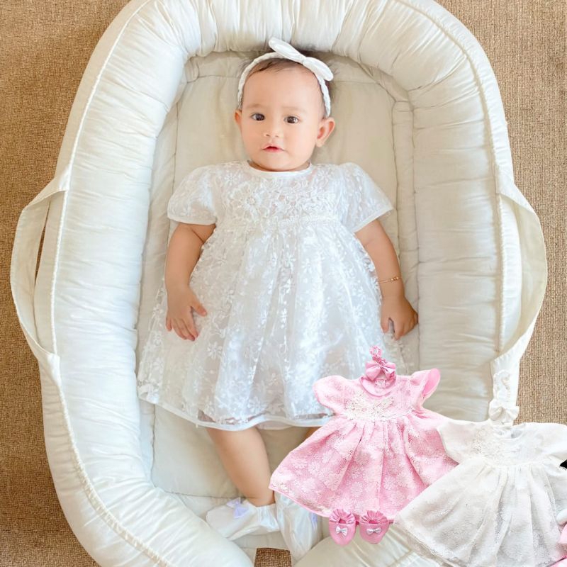 Jual Baju bayi perempuan Dress bayi newborn 1 set | Shopee Indonesia