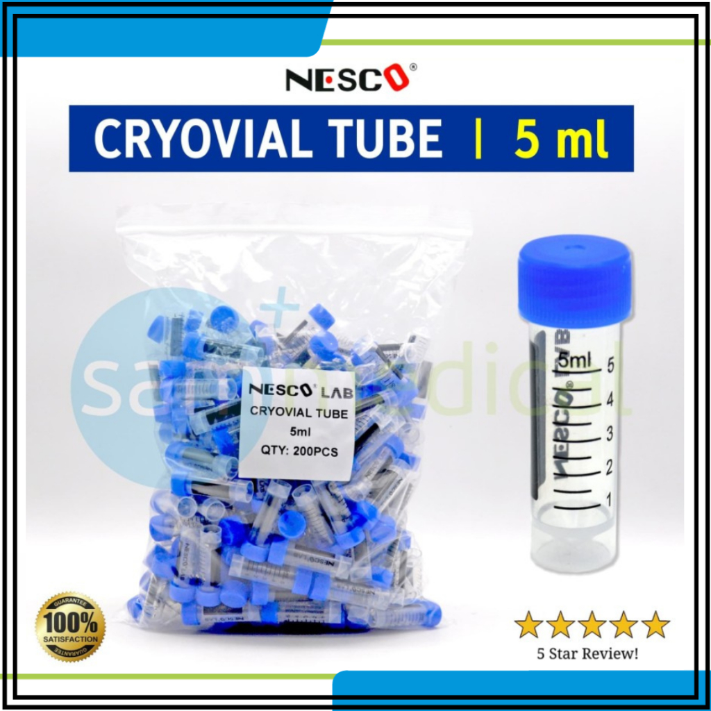 Jual Nesco Cryo Tube Sample Tutup Biru 5ml - Cryovial Tube @10 pcs ...
