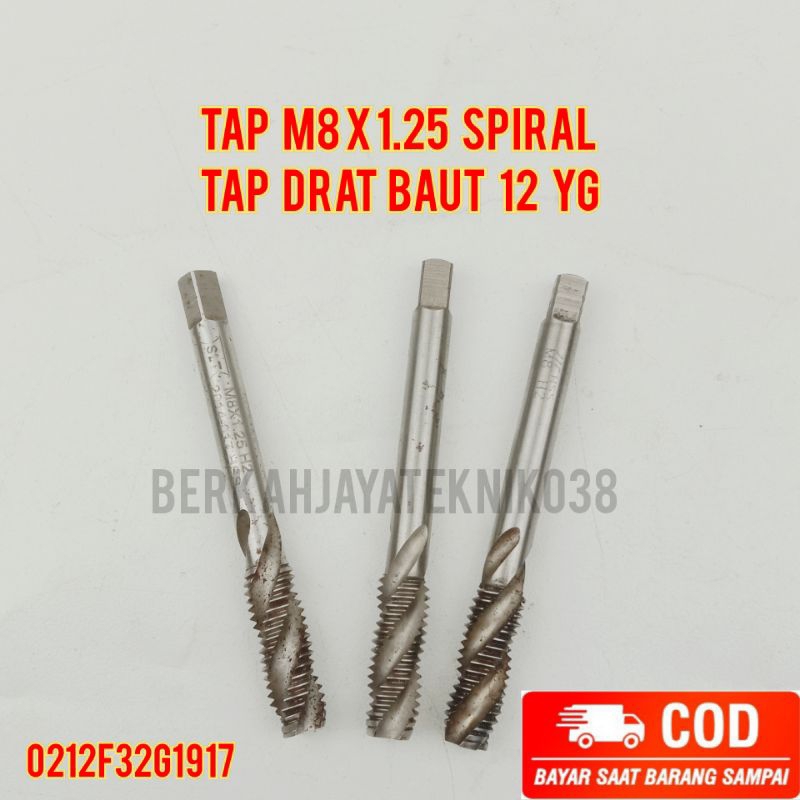 Jual Tap M8 x 1.25 Spiral Tap Drat Baut 12 YG Bukan Yamawa Shopee