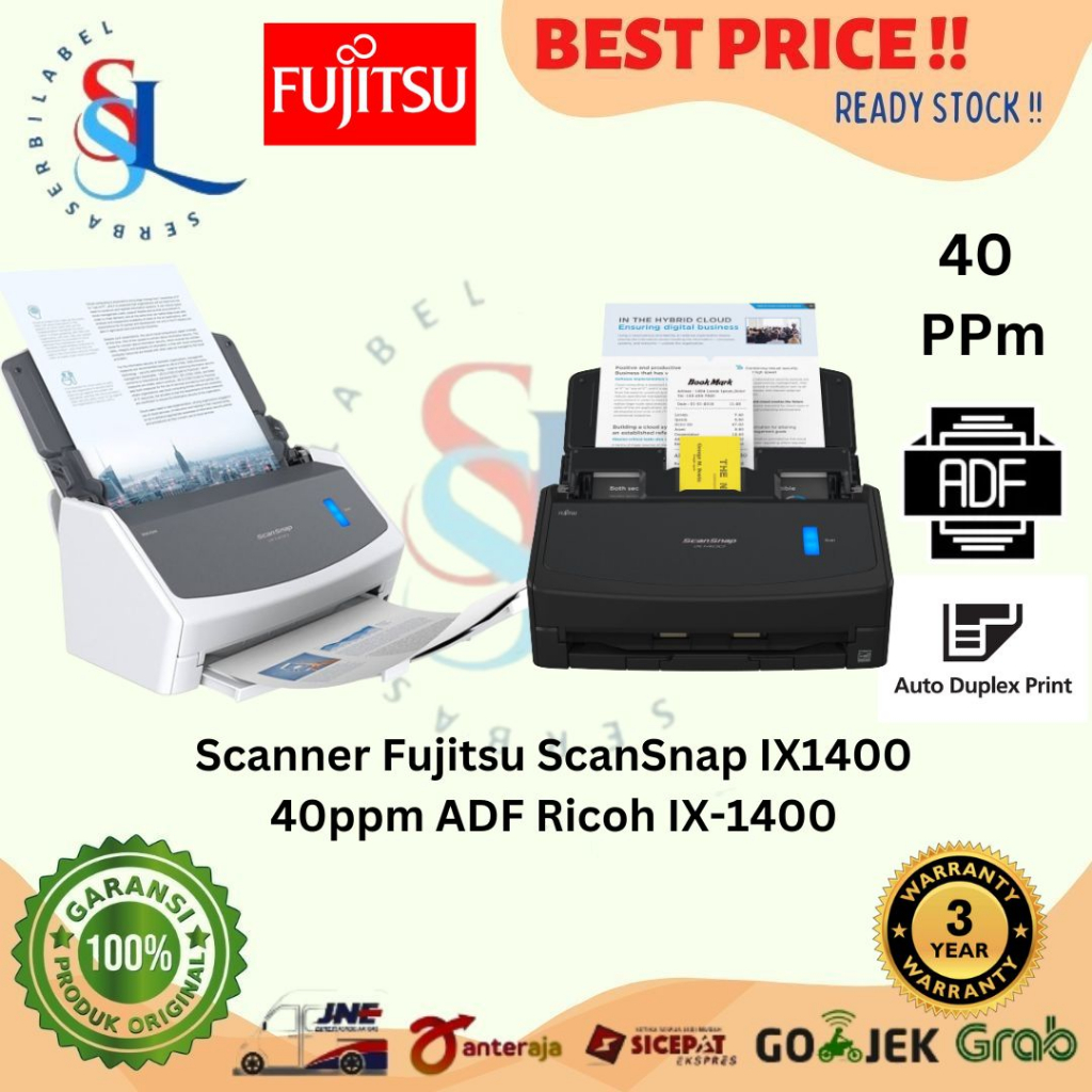 Jual Scanner Fujitsu ScanSnap IX1400 40ppm ADF Ricoh IX1400 Garansi