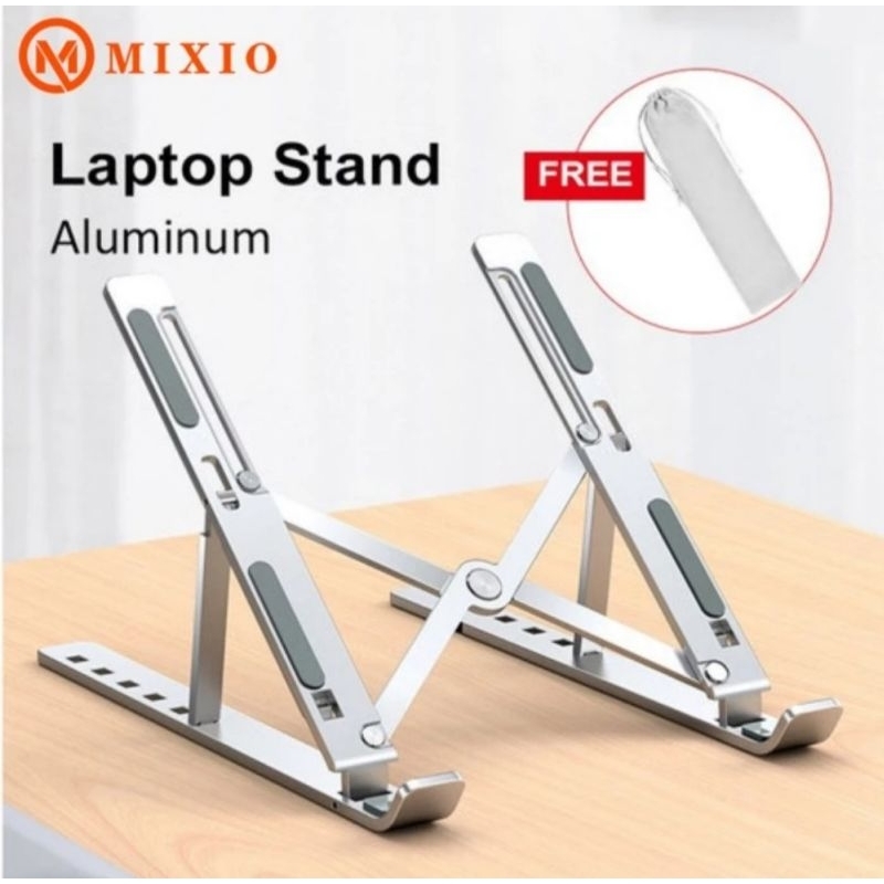 Jual Mixio P1 Universal laptop stand holder laptop aluminium silver ...