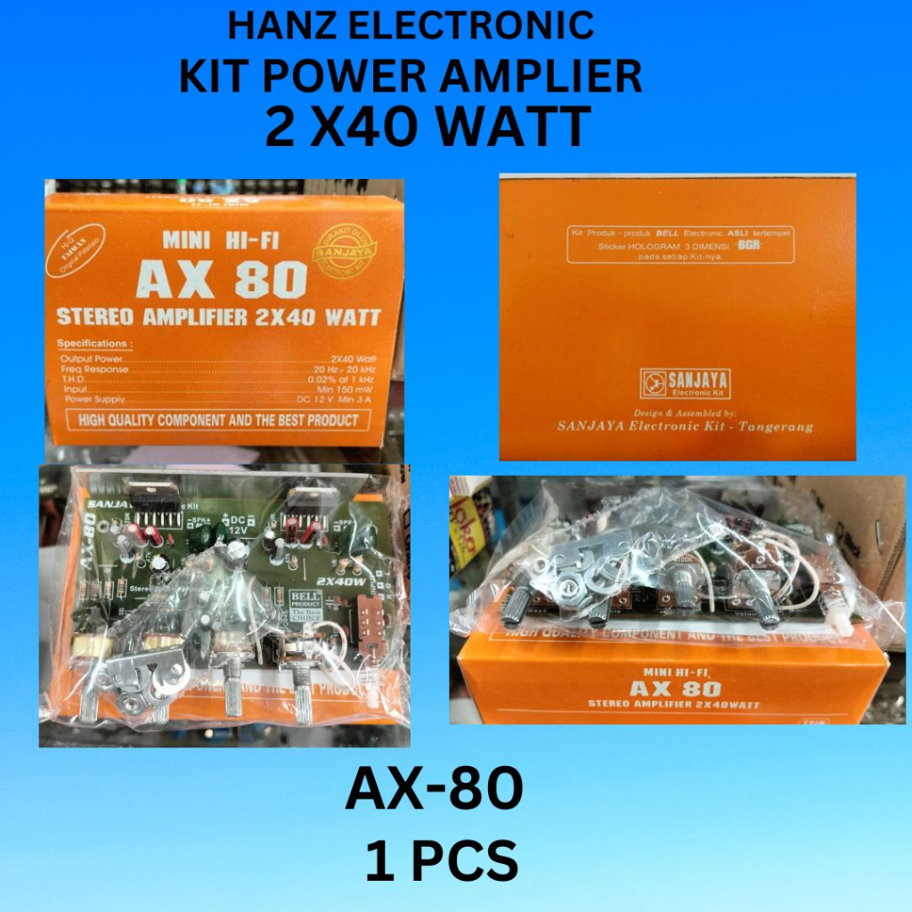 Jual Kit Stereo Amplifier 2 X 40 WATT AX 80 | Shopee Indonesia