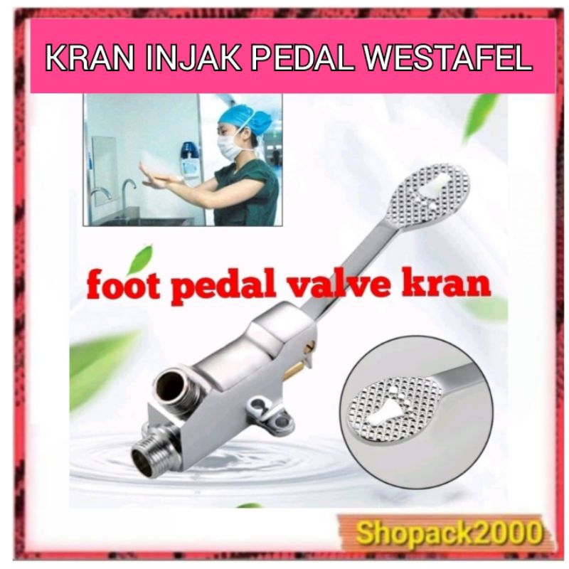Jual Keran Kran injak Westafel kaki foot pedal valve kuningan | Shopee ...