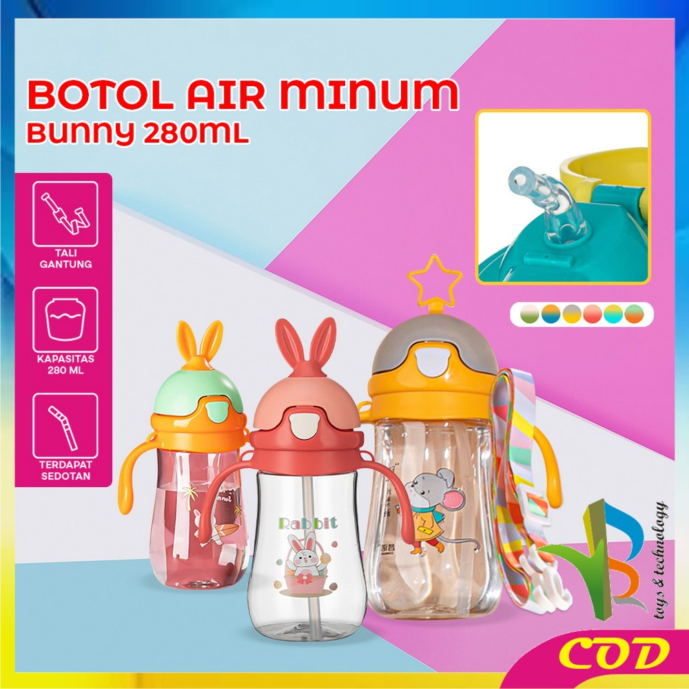 Jual RB-C911 C912 Botol Minum Anak 280ML Motif Kelinci dengan Tali ...