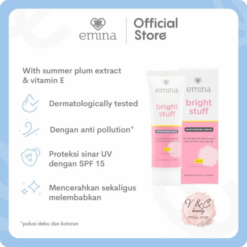 Jual Emina Moisturizer Cream Bright Stuff pelembab wajah Emina 20ml