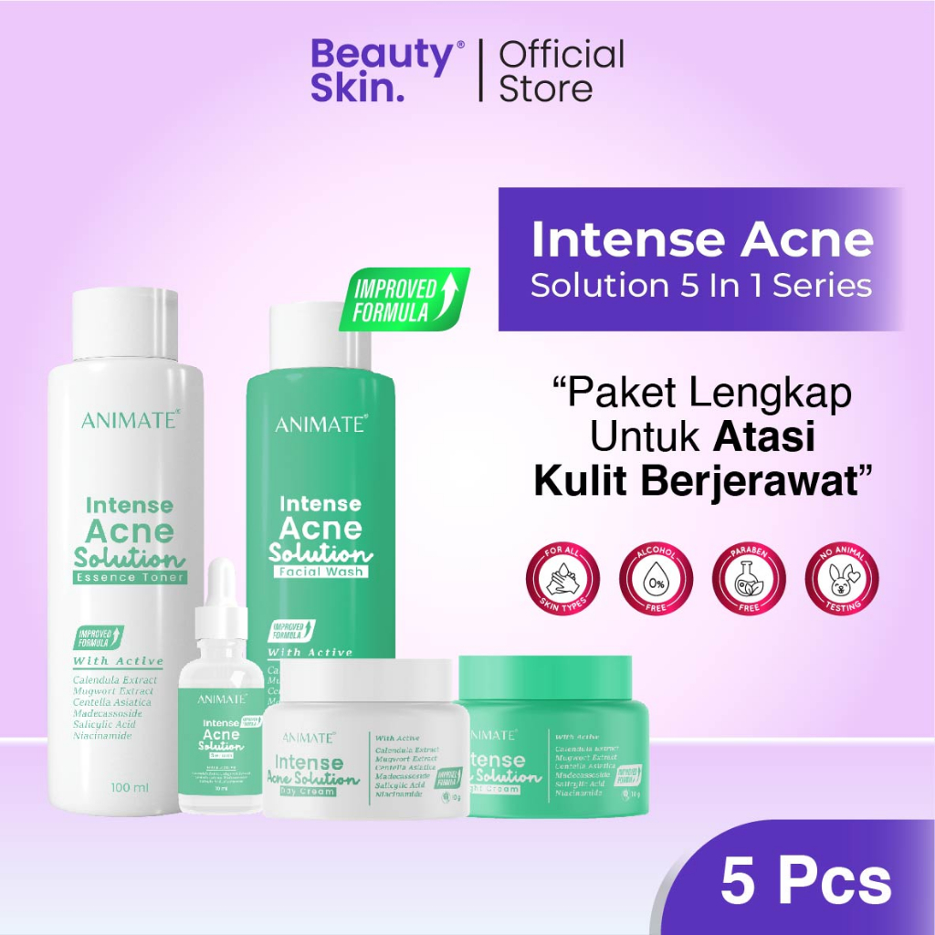 Jual ANIMATE Acne Solution 5in1 Skincare Jerawat & Bruntusan Bantu ...