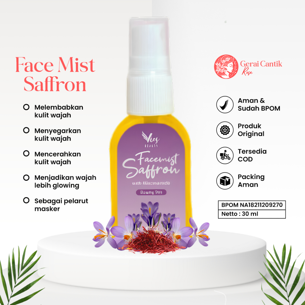 Jual Face Mist Saffron By Vies With ZamZam Safron Spray Mencerahkan