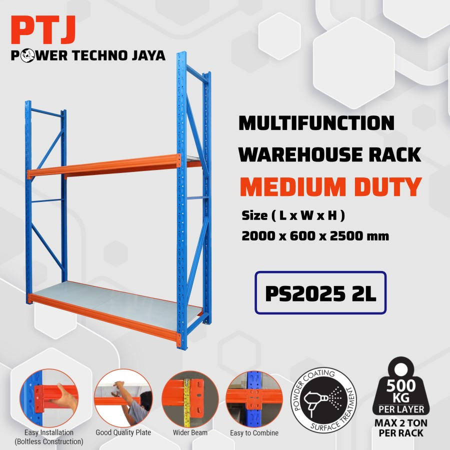 Jual PS2025 Rak Gudang KITARACK Rak Besi Warehouse Rack Medium Duty 2 ...