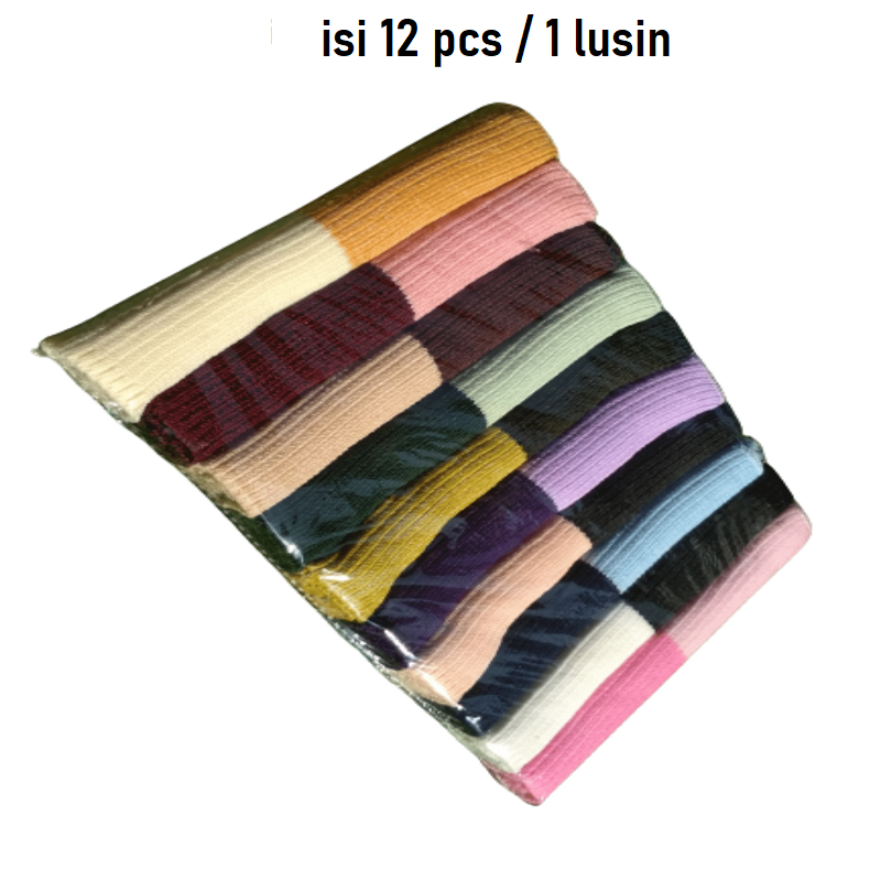 Jual Paket 12 pcs / 1 Lusin bando rajut 2 warna ciput inner hijab ...