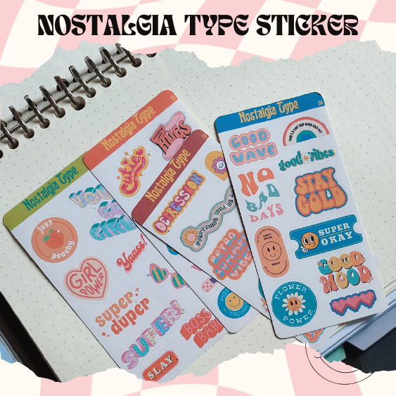 Jual Nostalgia Type Sticker | stiker retro | stiker gaya retro | stiker ...
