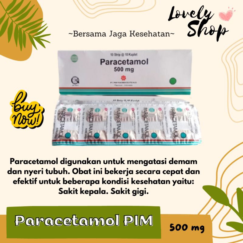 Jual PIM Generik Paracetamol 500mg 1 Strip Isi 10 Kaplet / Demam Sakit ...