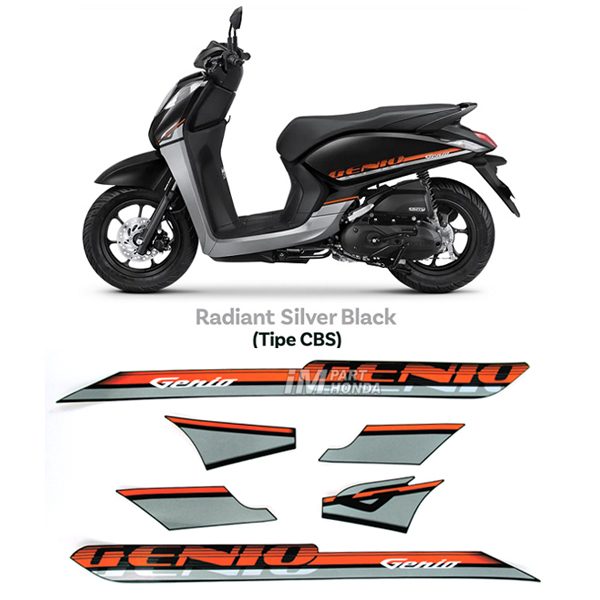 Jual Stiker Genio 2023 Radiant Silver Black Silver Hitam | Shopee Indonesia