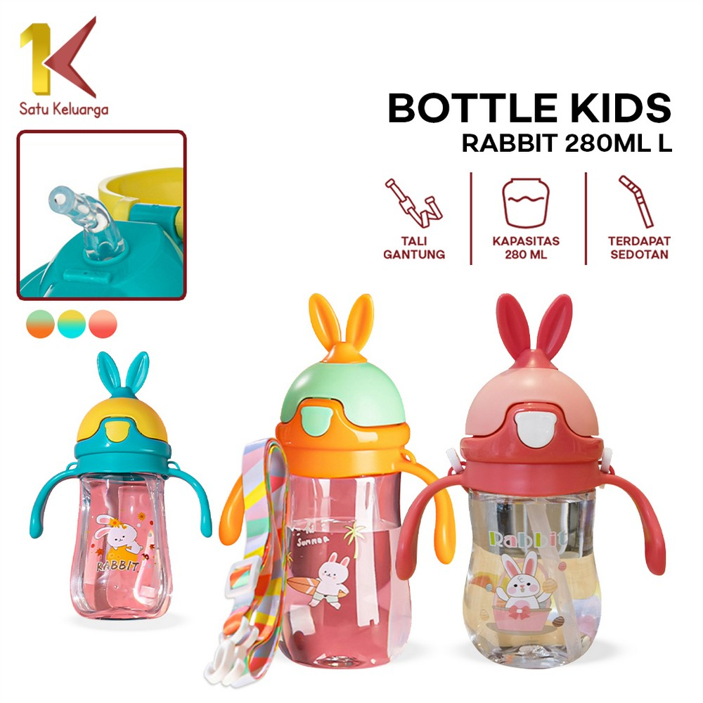 Jual Satu Keluarga Botol Minum Anak 280ML Motif Kelinci C911 Bottle ...