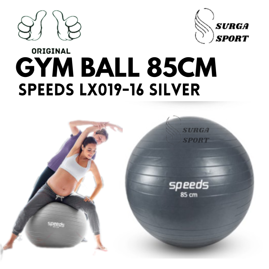 Jual SPEEDS Gym Ball fitness 85 cm Silver Bola Gym yoga senam alat ...