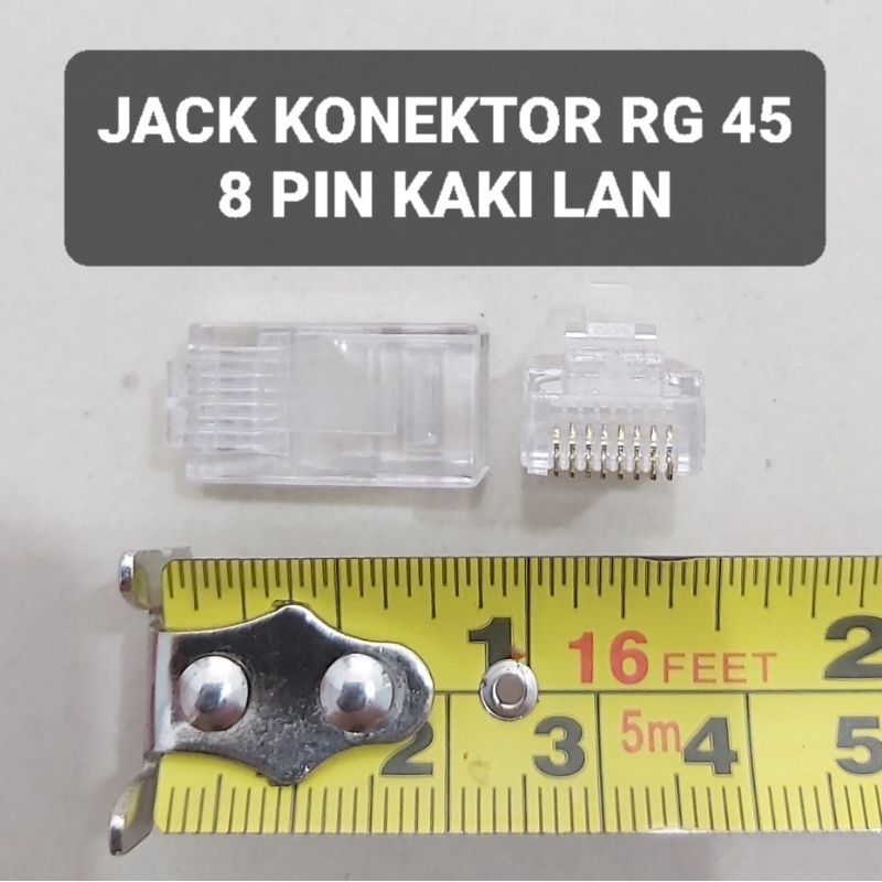 Jual Konektor RG45 LAN 8 Pin Kaki Jack RG 45 Plastik | Shopee Indonesia