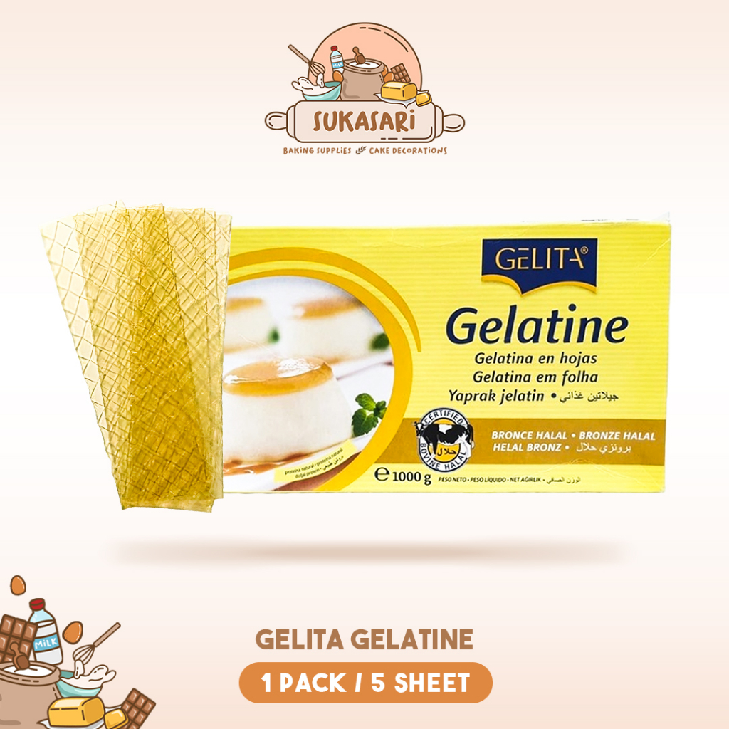 Jual Sukasari Gelita Gelatine Sheet 1pack 5 Sheet / Gelatin Lembar