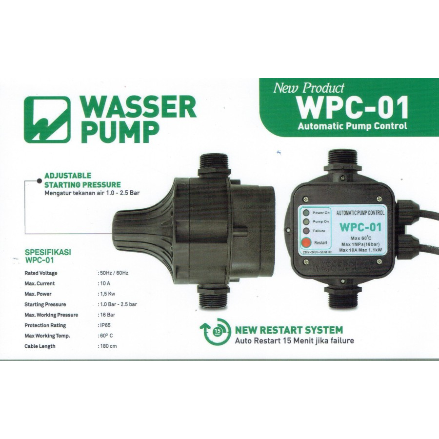 Jual WASSER WPC 01 automatic pump pressure control APC otomatis pompa ...