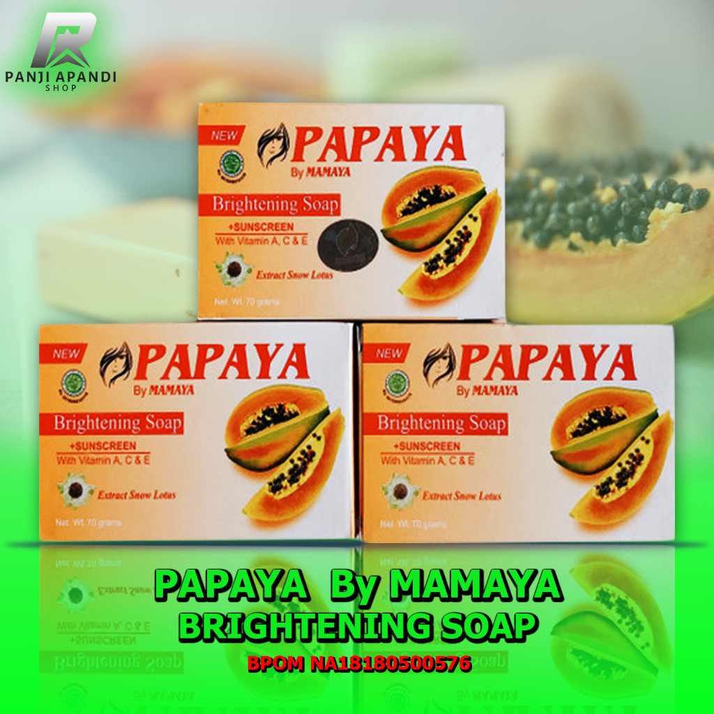 Sabun Papaya Mamaya 135g Brightening + Sunscreen BPOM Original - Sabun Batang Pepaya Kulit Cerah