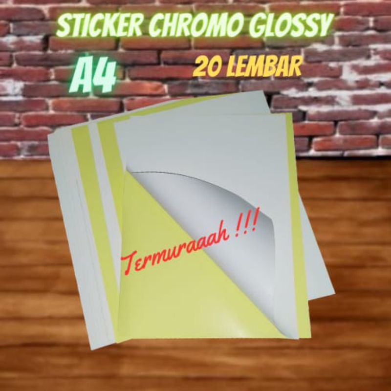 Jual STICKER CHROMO GLOSSY A4 20 LEMBAR | Shopee Indonesia