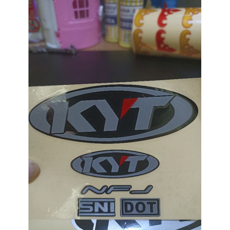 Jual stiker helm KYT STICKER HELMET HALF FACE KYT NFJ - Putih | Shopee ...