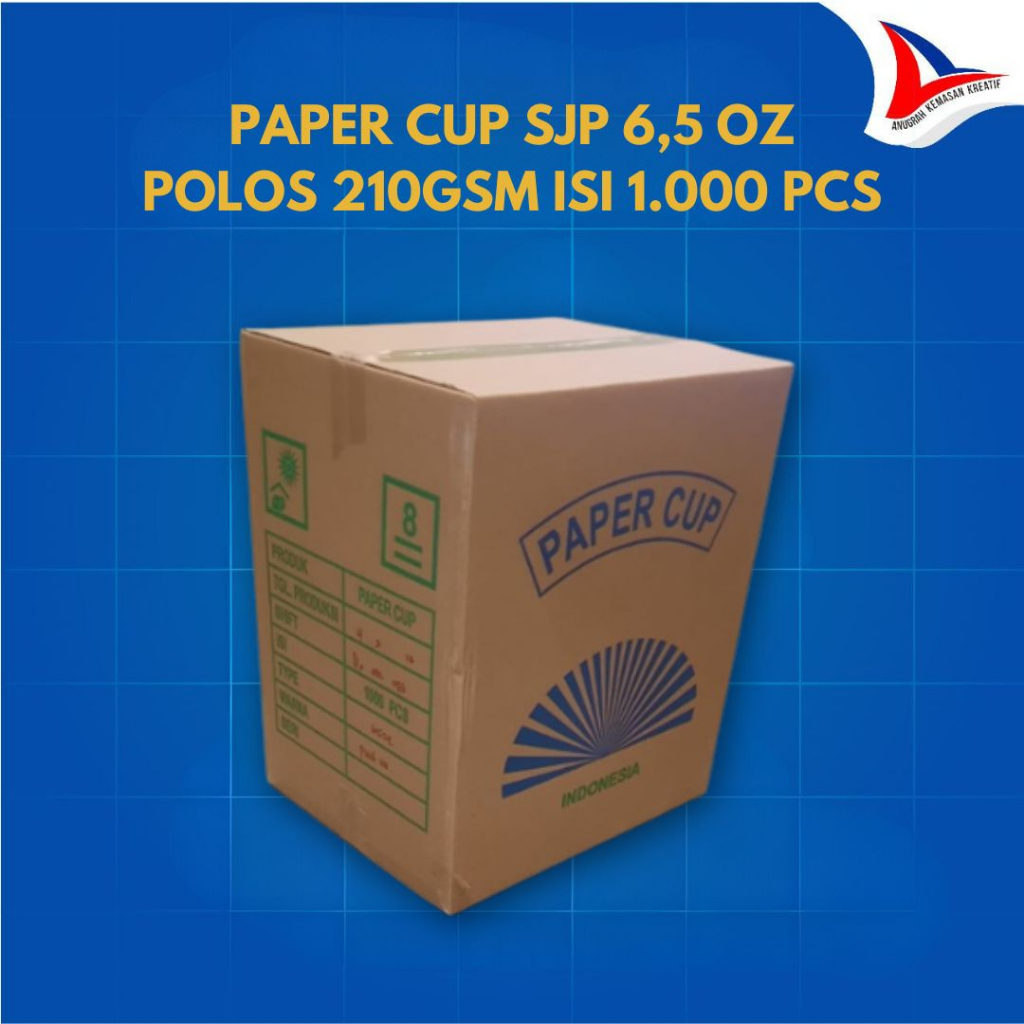 Jual Paper Cup Sjp 6,5 Oz Polos 210 Gsm / Gelas Kertas Kopi Isi 1.000 ...