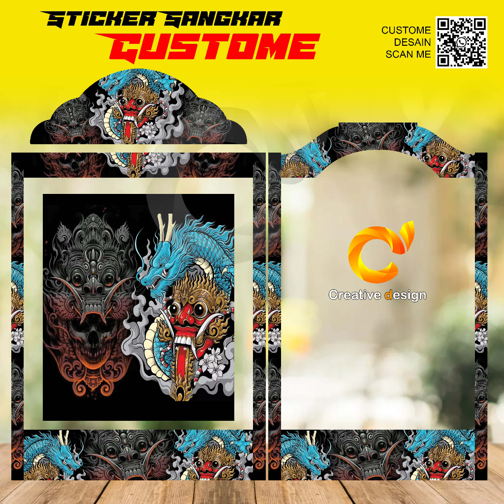Jual STICKER DECAL SANGKAR KOTAK KIPASAN//motif leak bali dan naga biru ...