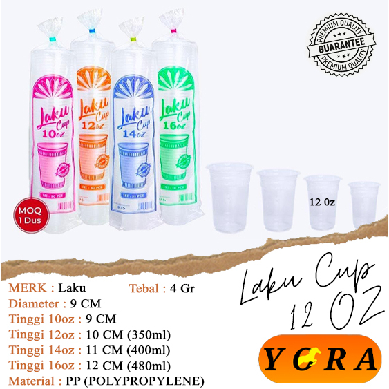 Jual GELAS OZ PLASTIK 12oz ISI 50 PCS / CUP GELAS 350ml / CUP GELAS