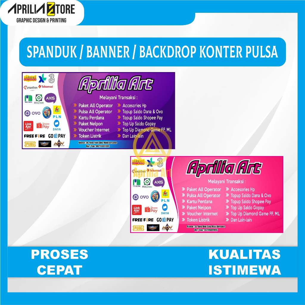 Jual Cetak Spanduk Konter Pulsa / Loket Pembayaran / Bisa Request ...