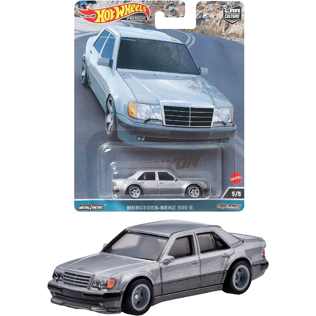 Hot Wheels Premium Mercedes-Benz 500E &ndash; Auto Cultura Canyon Warriors 1:64 (Nuove, 2023)