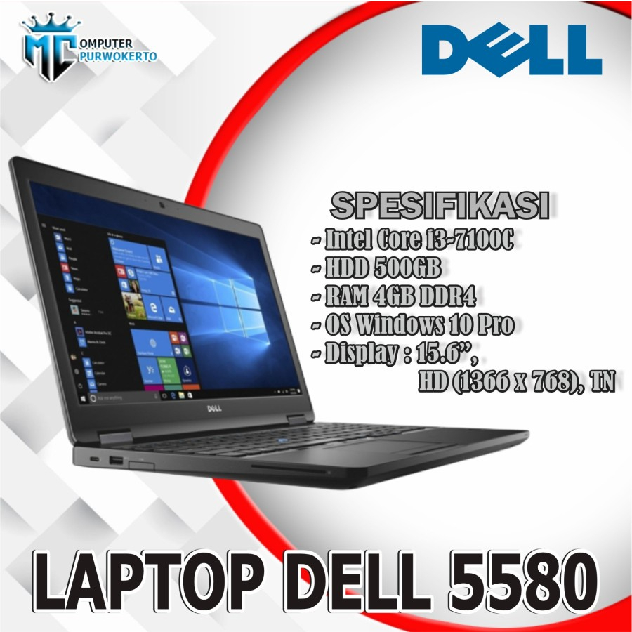 Jual Laptop Dell Latitude 5580 Core i3-7100U | HDD 500GB | RAM 4GB