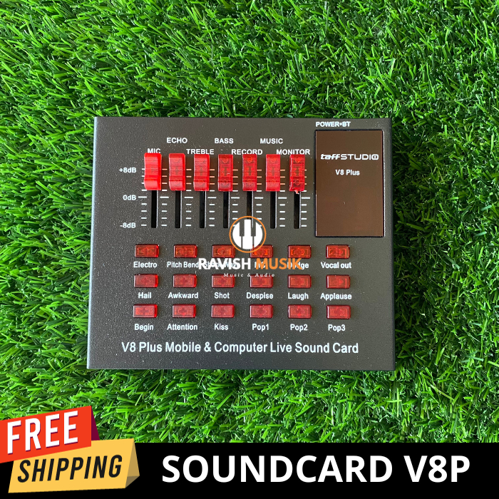 Jual Soundcard V8 Plus Taffstudio Bluetooth Usb External Live Mic ...